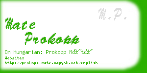 mate prokopp business card